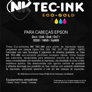 TINTA TEC-INK GOLD ECO SOLVENTE BLACK 1 LITRO